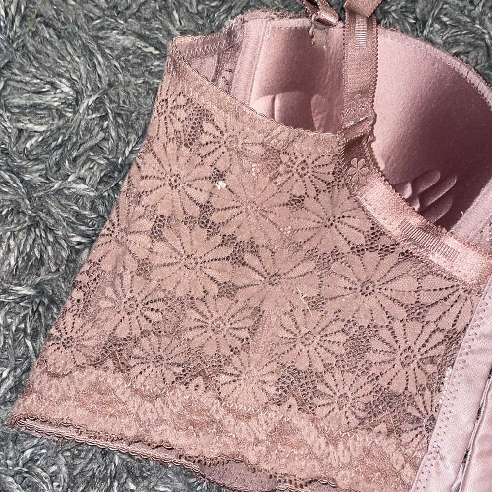 Brown lingerie floral bra corset size 34B - Picture 8 of 15